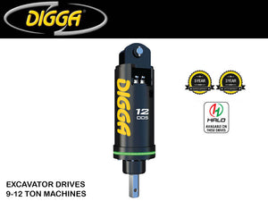Accionamientos de barrena de dos velocidades DIGGA para excavadoras, 19800 - 26500 lbs. máquinas (9T-12T)