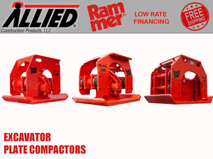 Compactadores vibratorios ALLIED para miniexcavadoras (máquinas de 3000-30000 lbs)