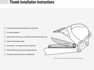 HT2650 Gentec Universal hydraulic excavator thumbs 22,500-39,000 lbs. excavators