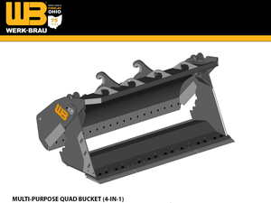 WERK-BRAU Multi-Purpose Quad Bucket for Wheel loaders 51,000 - 68,000 lbs. (class 6)