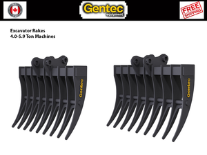 GENTEC Rakes for 4.0-5.9 Ton Excavators