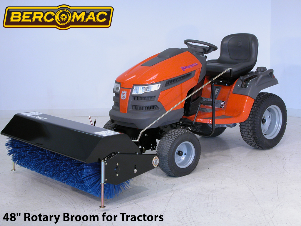 BERCOMAC 48" Rotary Broom for Lawn and Garden Tractors