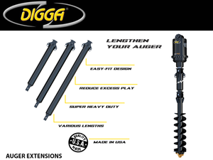 EXTENSIONES DE BROCA DE SINFÍN CUADRADO DE 100 MM DIGGA (PARA ADAPTARSE A BROCAS RC11)