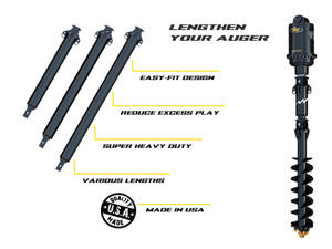 EXTENSIONES DE BROCA DE SINFÍN CUADRADO DE 100 MM DIGGA (PARA ADAPTARSE A BROCAS RC11)