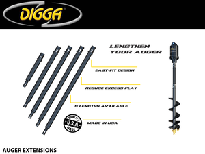 EXTENSIONES DE BROCA HEXAGONAL DIGGA DE 2" (PARA ADAPTARSE A BROCAS A4 Y RC4)