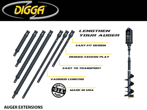 EXTENSIONES DE BROCA HEXAGONAL DIGGA DE 2,5" (PARA ADAPTARSE A BROCAS A6, RC6, DR6, A8 Y RC8)