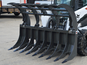 SPIDER Extreme Duty Grapple rake with teeth for skid steer