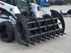 SPIDER Extreme Duty Grapple rake with teeth for skid steer