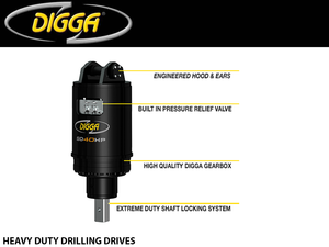 DIGGA Heavy Duty Drilling Drives for excavators, 39700 - 66100 lbs. machines (18-30 ton)