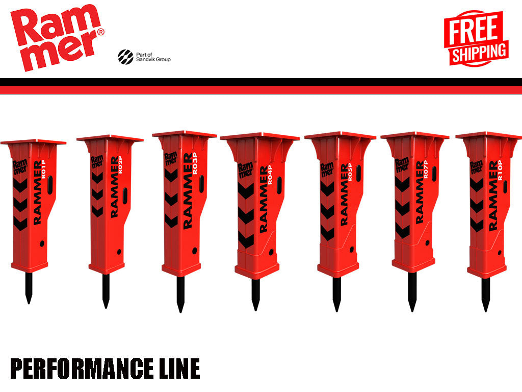 RAMMER Performance series skid steer hydraulic hammers