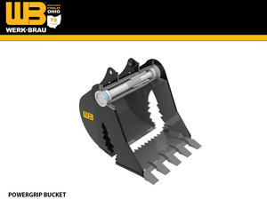 WERK BRAU Powergrip bucket for excavators 7,500 - 14,000 lbs. (MINI 2)(MINI 3)