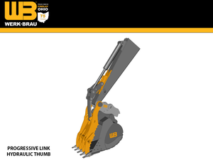 WERK-BRAU Progressive Link hydraulic thumb for excavators 24,000 - 33,000 lbs. (12MT)