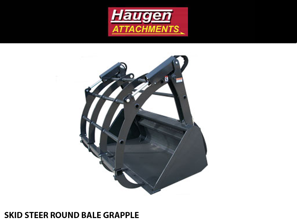 HAUGEN ROUND BALE GRAPPLE FOR SKID STEERS - Langefels Equipment Co LLC