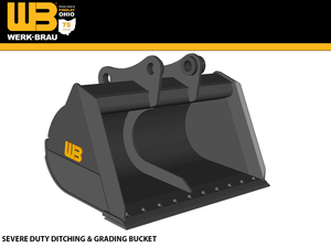 Werk-Brau Severe Duty Ditching & Grading Bucket for 50,000-59,000 lbs. Excavators (25MT)