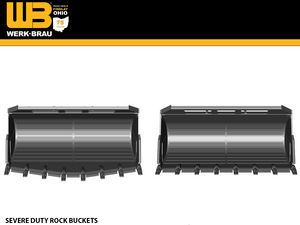 WERK-BRAU Cucharones para rocas de servicio severo para cargadores de ruedas 30,000 - 33,000 lbs. (clase 3.5)