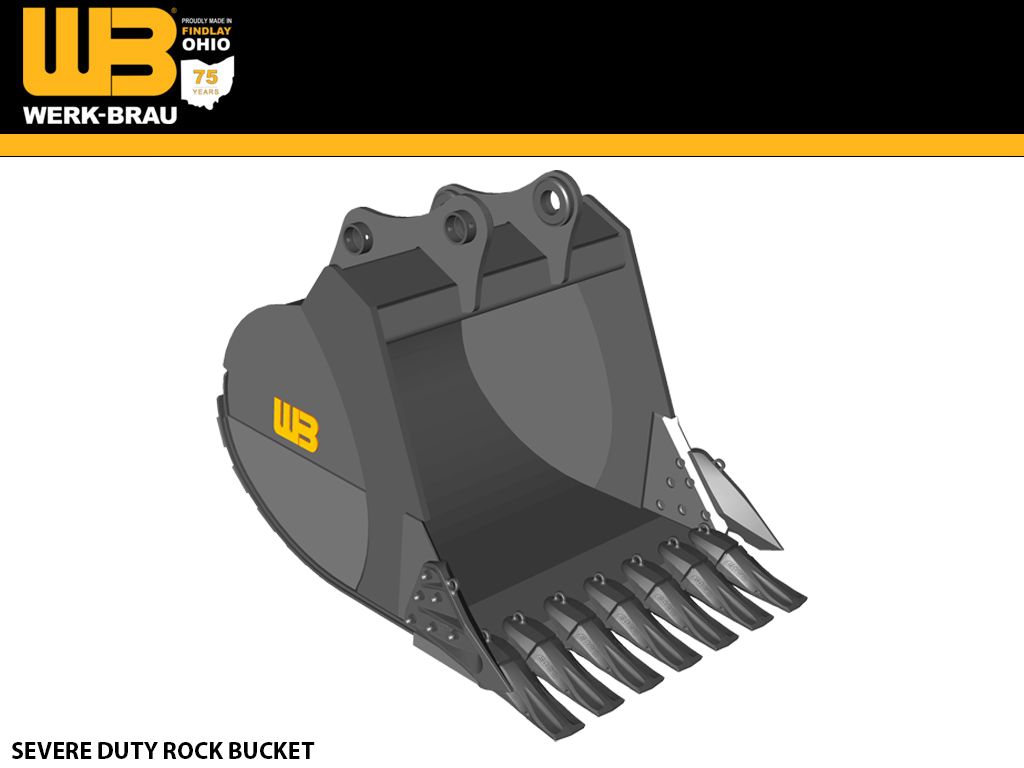 WERK-BRAU Cucharones para rocas de servicio severo para 42,000 - 50,000 lbs. Excavadoras (20MT) 