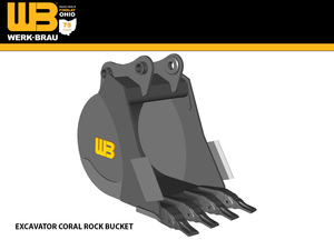 WERK-BRAU CORAL ROCK BUCKET FOR 7,500 - 11,000 LBS. EXCAVATORS. (MINI 2)