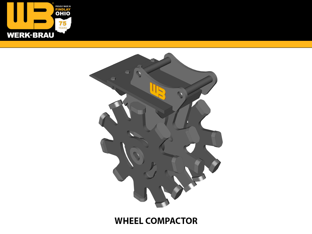 Compactadores de ruedas WERK-BRAU para 2,100 - 11,000 lbs. (mini 05, 76, 1, 15 y 2)