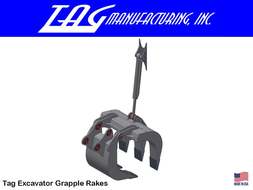 TAG Excavator Grapple Rake