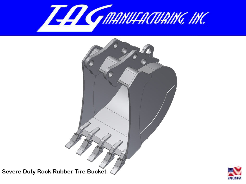 TAG severe duty rock buckets for 14 to 16 foot backhoes