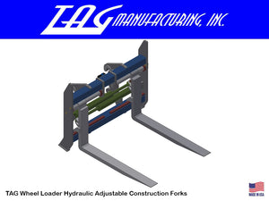 TAG Hydraulic Adjustable Construction Forks for Class 700 Wheel Loaders