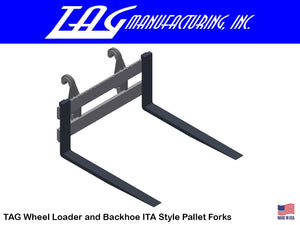 TAG ITA Style Pallet Forks for Wheel Loaders & Backhoes