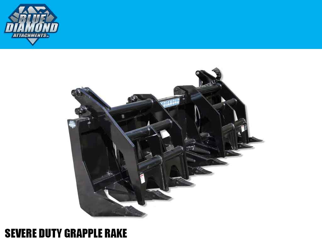 72'' Extreme Grapple Rake Skid Steer Attachment, Universal Mount